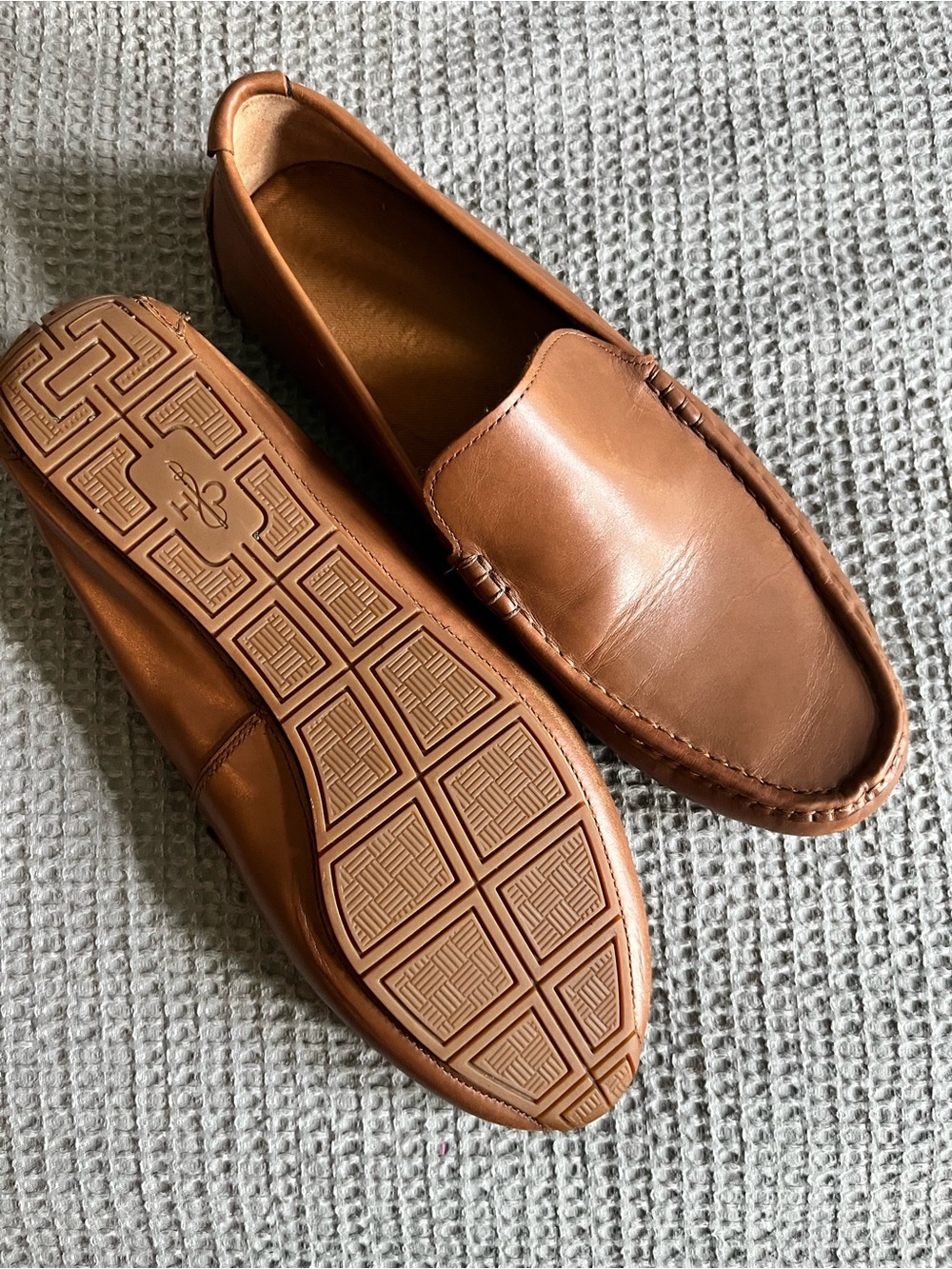 Cole Haan Men’s Tan Leather Loafers - Slip-On Driving Shoes - Picture 3 of 6